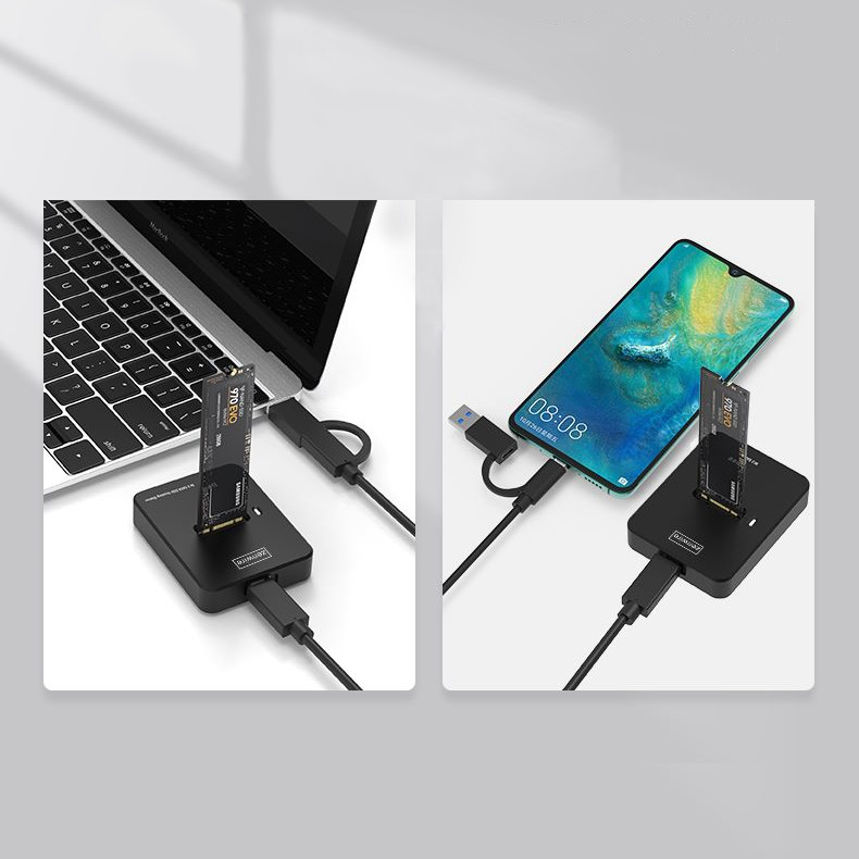M2 NVMe PCIe/SATA NGFF SSD-Adapter, Laufwerksschacht, M.2-Gehäuse USB-C 10 GB/s Zenwire - Foto Nr. 10