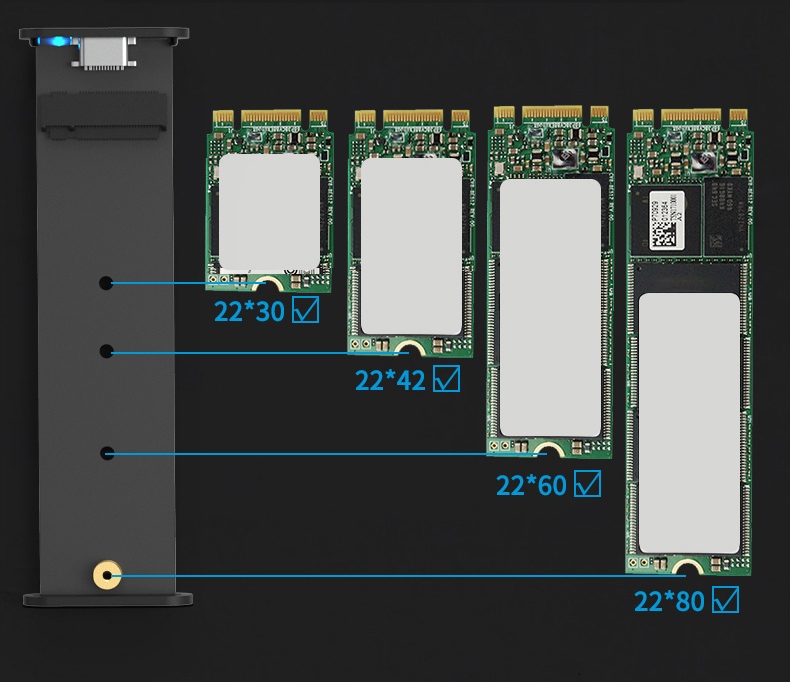 Adaptertasche für SSD m.2 USB-C m2 SATA-Gehäuse Zenwire – Foto Nr. 2