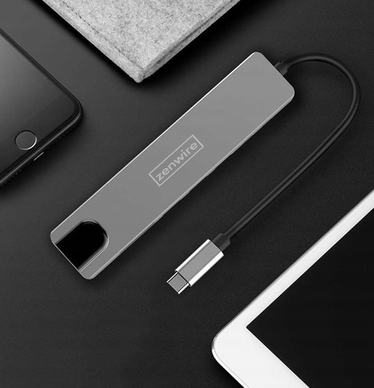 ADAPTER HUB 9in1 USB-C HDMI RJ45 Veloce Adattatore Ethernet SD per Macbook Air Pro M1 M2 M3 Zenwire - Foto n. 3