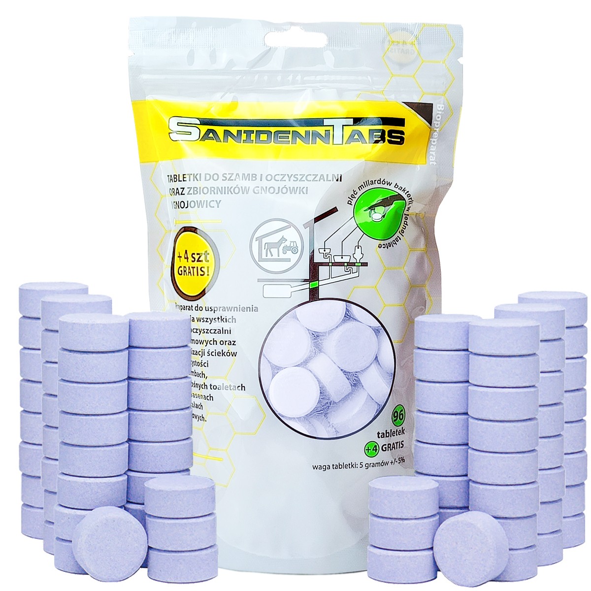 tabletas para tanques sépticos sanidenn 96 tabletas bacterias para plantas de tratamiento de tanques sépticos
