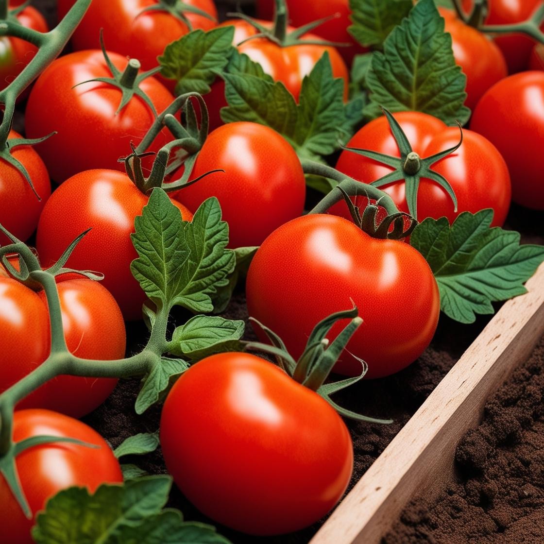 Huminsäuren und Bacillus-Bakterien beeinflussen die reiche Ernte von Feldtomaten
