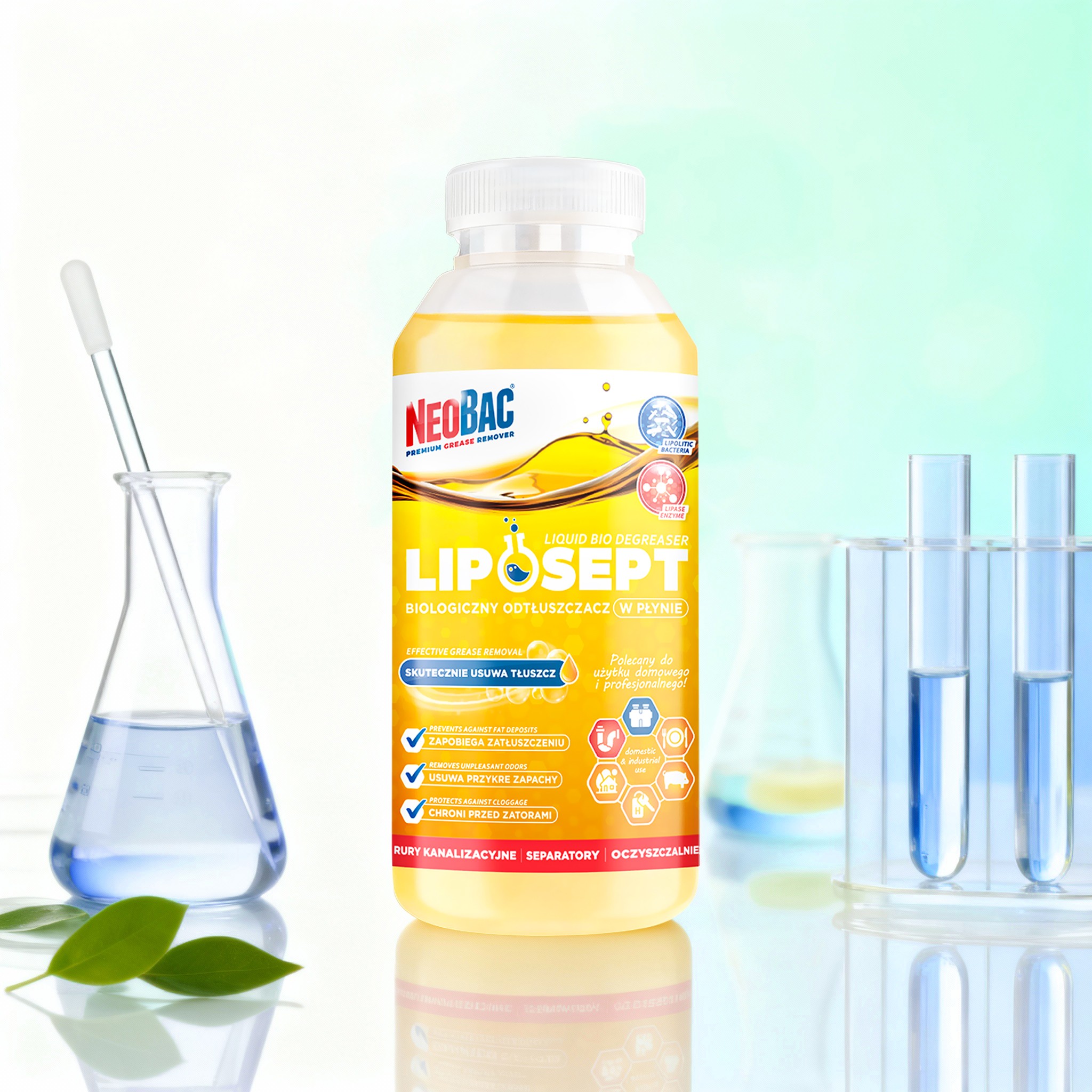 Desengrasante líquido biológico innovador NeoBac LIPOSEPT