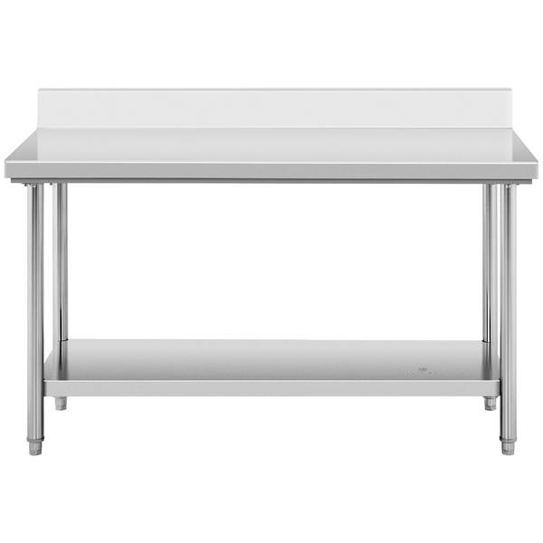 Tavolo Da Lavoro In Acciaio Inox | 120x60cm Con Ripiano Inferiore | Piedini Regolabili - Foto 9