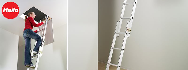 Echelle de grenier escamotable 3x4 échelons en aluminium HobbyStep Hailo