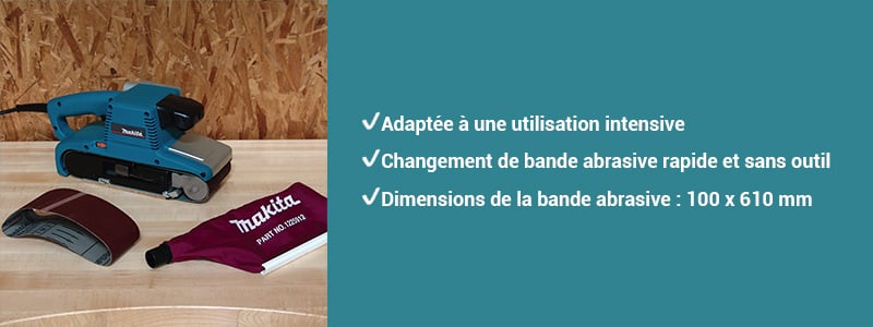 Ponceuse à bande 9404 1010W 100x610mm Makita