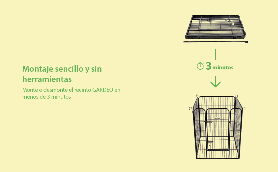 Parque para perros, cachorros y conejos GARDEO
