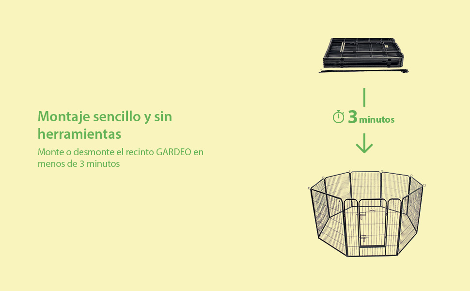 Parque para perros, cachorros y conejos GARDEO