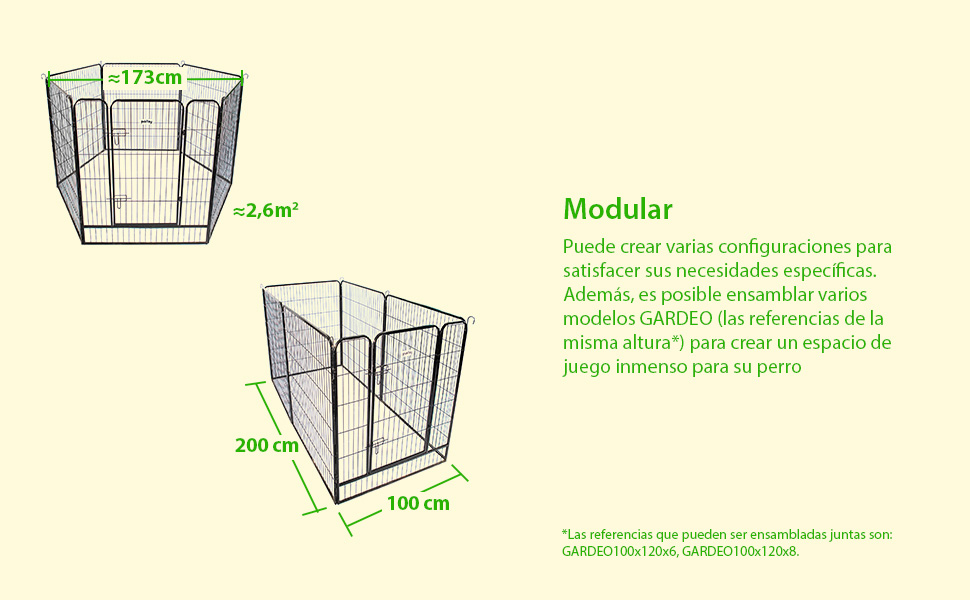 Parque para perros, cachorros y conejos GARDEO