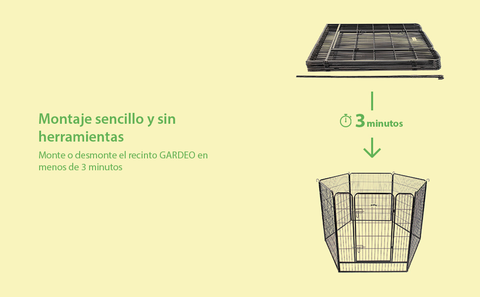 Parque para perros, cachorros y conejos GARDEO