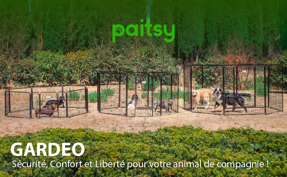 Parc Enclos pour chien chiot et lapin GARDEO80x60x8, 8 panneaux
