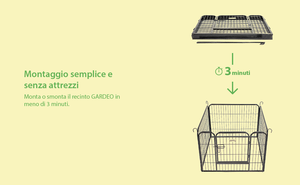 Recinto per cani, cuccioli e conigli GARDEO