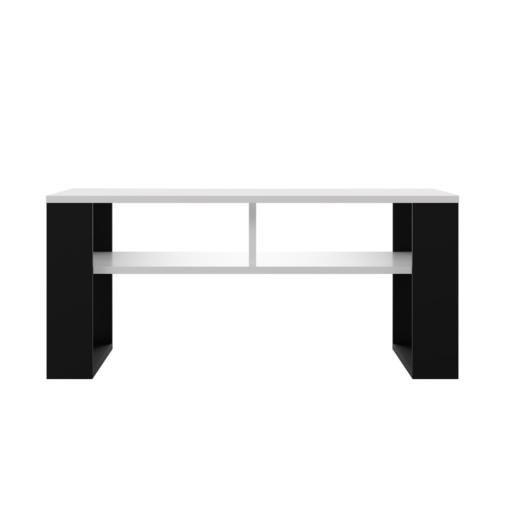 Raumhirsch Table basse 90x50x58 cm Avec rangement blanc / noir – détail 2