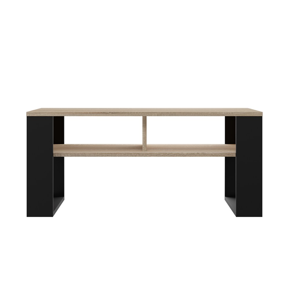 Raumhirsch Table basse 90x50x58 cm Avec rangement chêne Sonoma / noir – détail 2