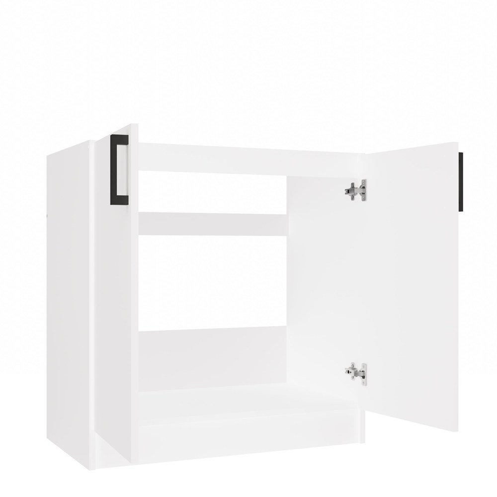 Raumhirsch – Küchenunterschrank – 80 cm – Schwarz / Weiß – mit Arbeitsplatte – 2 Türen – Detailansicht 2