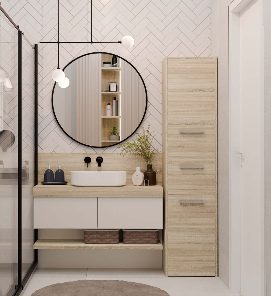 Raumhirsch – Badezimmer-Hochschrank – 40 cm – moderne Ausführung – Detailansicht 1