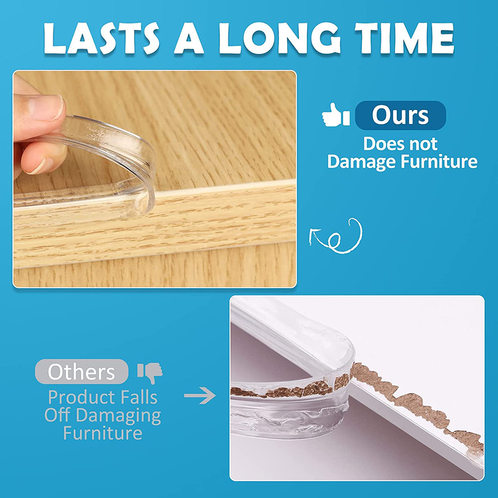 Protection Angles Table Bébé - 6m Bande Adhésive + 4 Coins | Transparent, PVC Souple | Sécurité Enfants