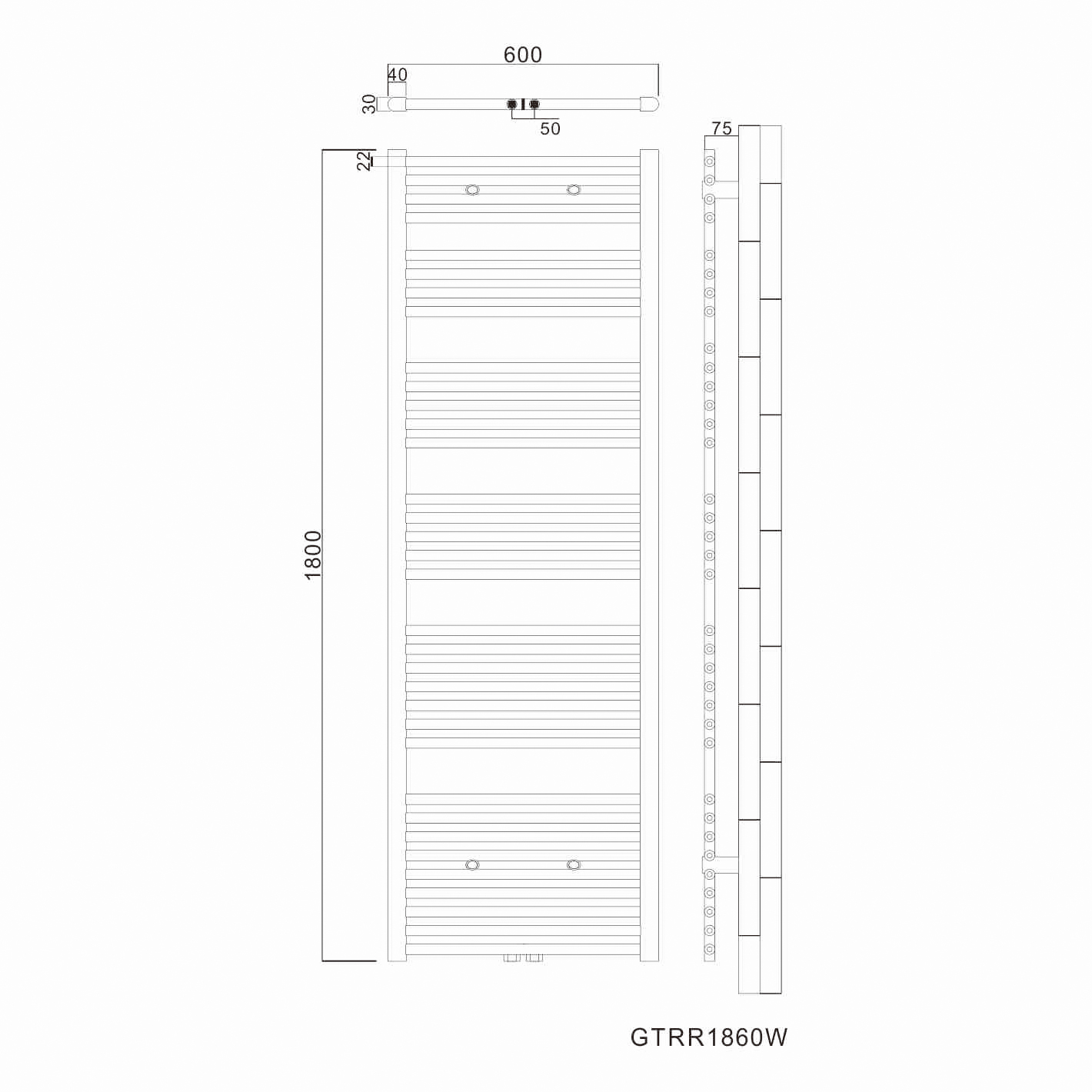 Bild 6 - Design Badheizkörper Mittelanschluss Handtuchwärmer Badezimmer Handtuchtrockner
