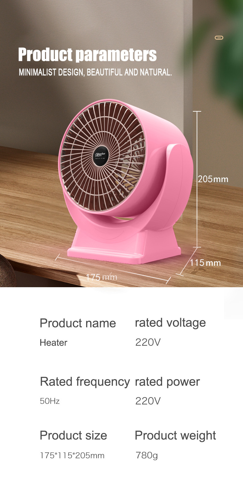 Calefactor eléctrico rosa 3