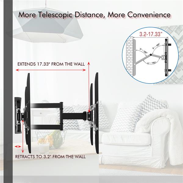 32-60寸单摆大底座电视架 TMDD-102承重35KG/VESE400*400/上下-10~ 10°-30