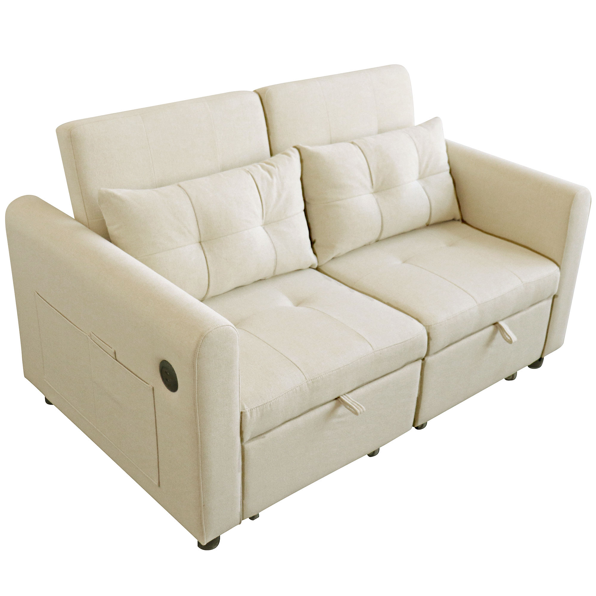 Confort canapé convertible coton lin
