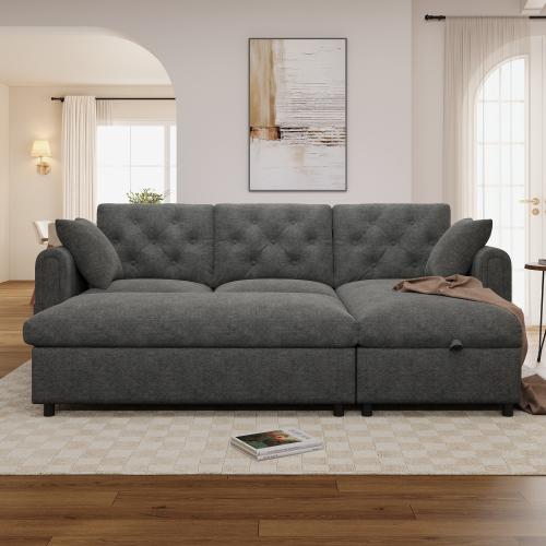Dossier matelassé du canapé en velours gris