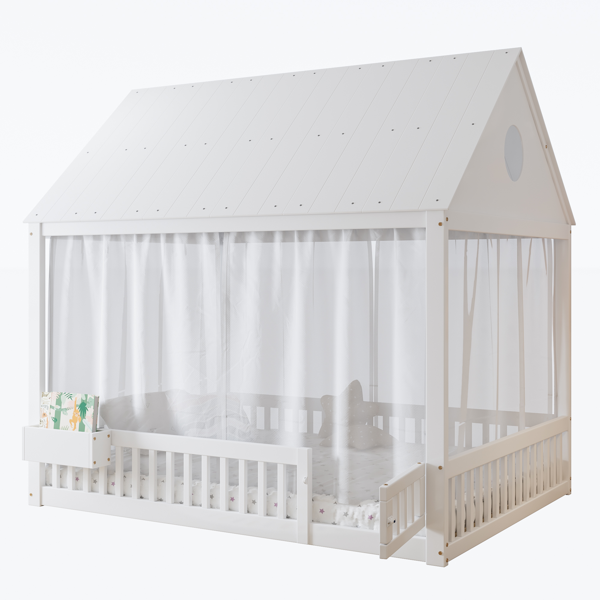 Lit superposé avec rangements, bureau finition blanc 🏠 - spécifications 1