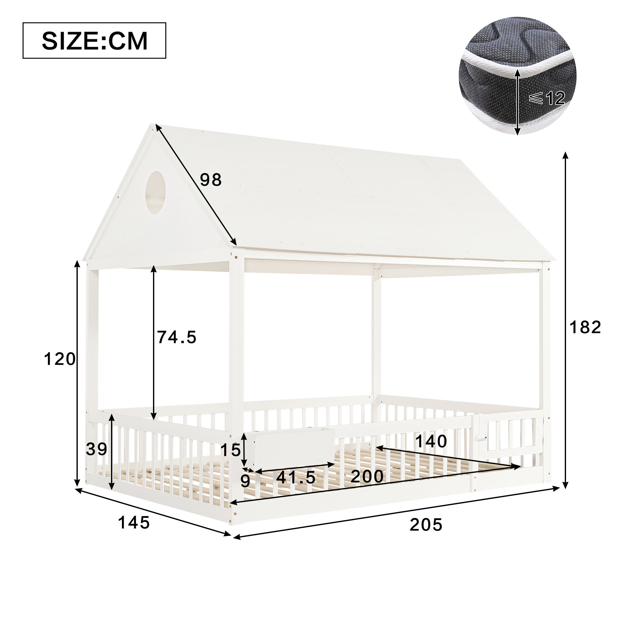 Lit superposé avec rangements, bureau finition blanc 🏠 - points forts 1