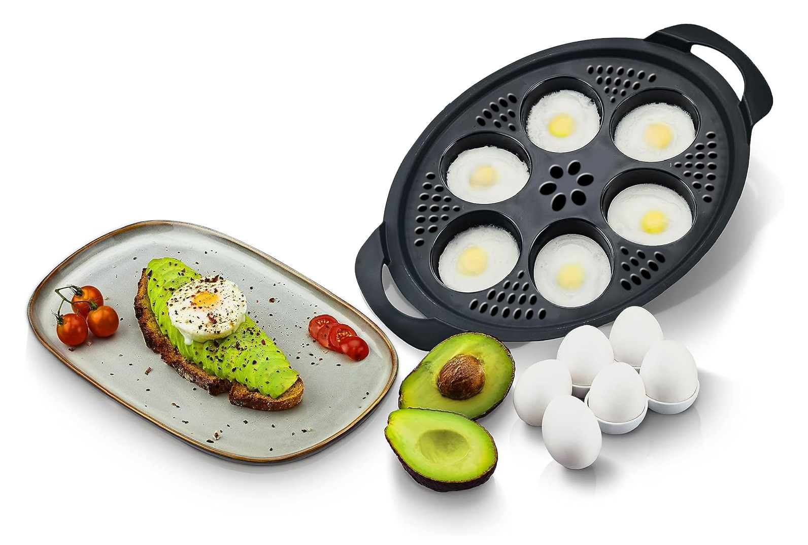 Pièces Pour Pocheuse à œufs, Moule à œufs, Ensemble De Cuisson D'œufs, Moules à œufs Pour Micro Ondes Rouge Retoo 92230363