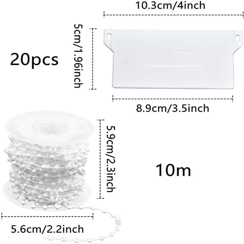 Cavo Porta Tende 10 M Con 20 Ganci E 20 Occhielli – Filo Multiuso In PVC Per Tende, Decorazioni O Stendibiancheria