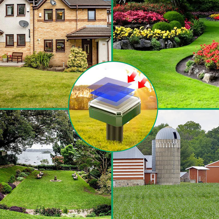 Lot De 2 Piquets Répulsifs à Taupes Solaires - Répulsif à Taupes à Ultrasons - Élimination Des