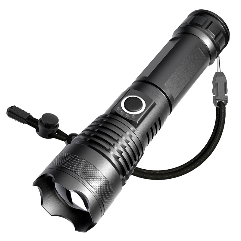 LeKaufen Torcia a LED ricaricabile, 20000 lumen, estremamente luminosa, funzionamento a batteria con funzione di ricarica, 5 modalità impermeabile, messa a fuoco regolabile per campeggio
