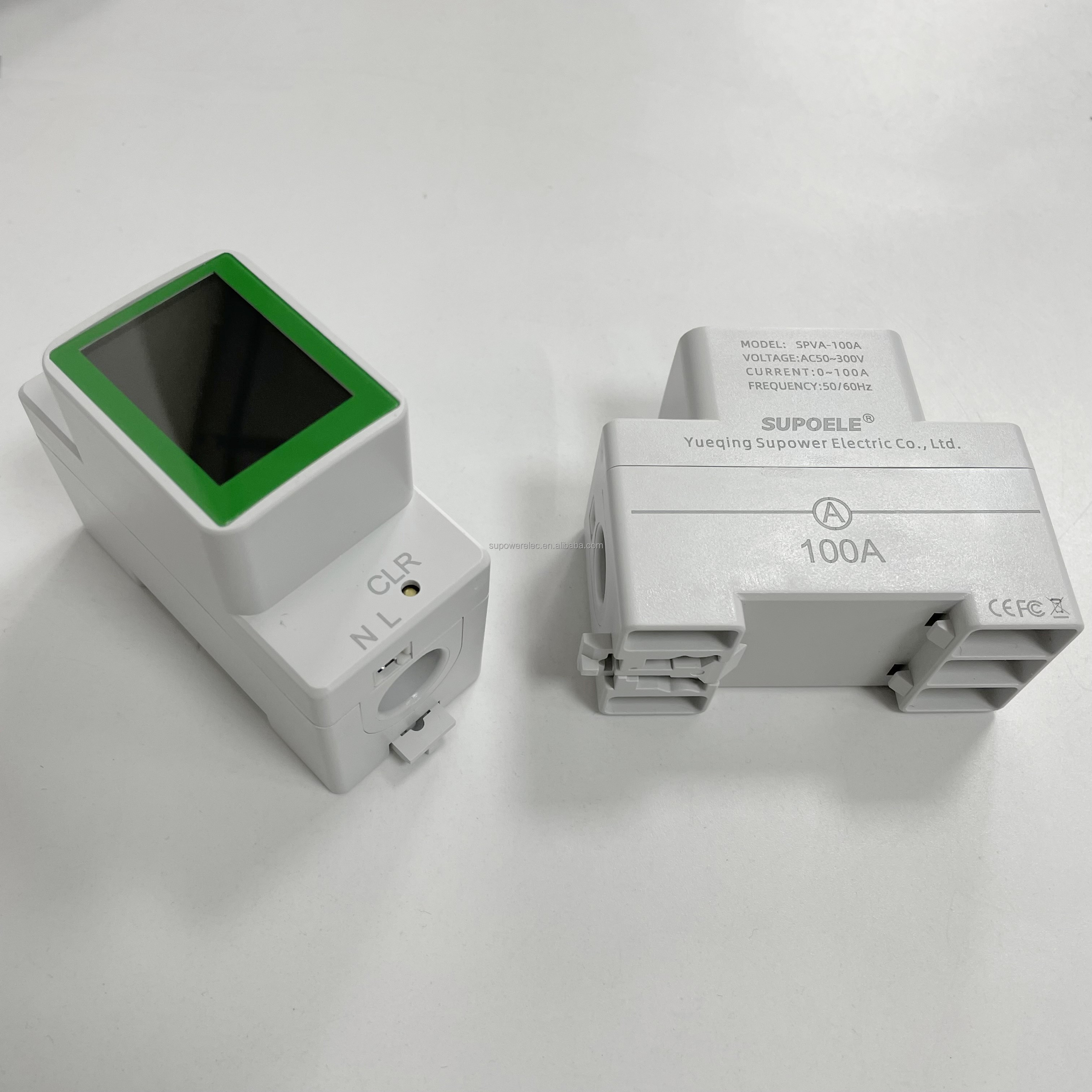 Single Phase Din Rail Digital Volt Amp Watt Kwh Energy Meter 4 in1 0~100A AC50V to 300V Wattmeter Voltmeter With Bult in CT