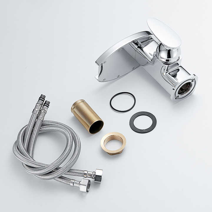 Rubinetto per bagno a cascata nero, miscelatore monocomando