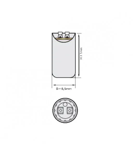 Schéma des dimensions modéle 125-160UF 300VAC