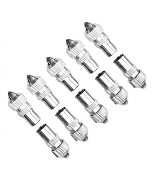 10 Pièces TV Connecteur Prise Kit de Connecteurs Coaxiaux D'antenne TV 5 Femelles et 5 Mâles RF, Adaptateurs D'antenne Coaxial