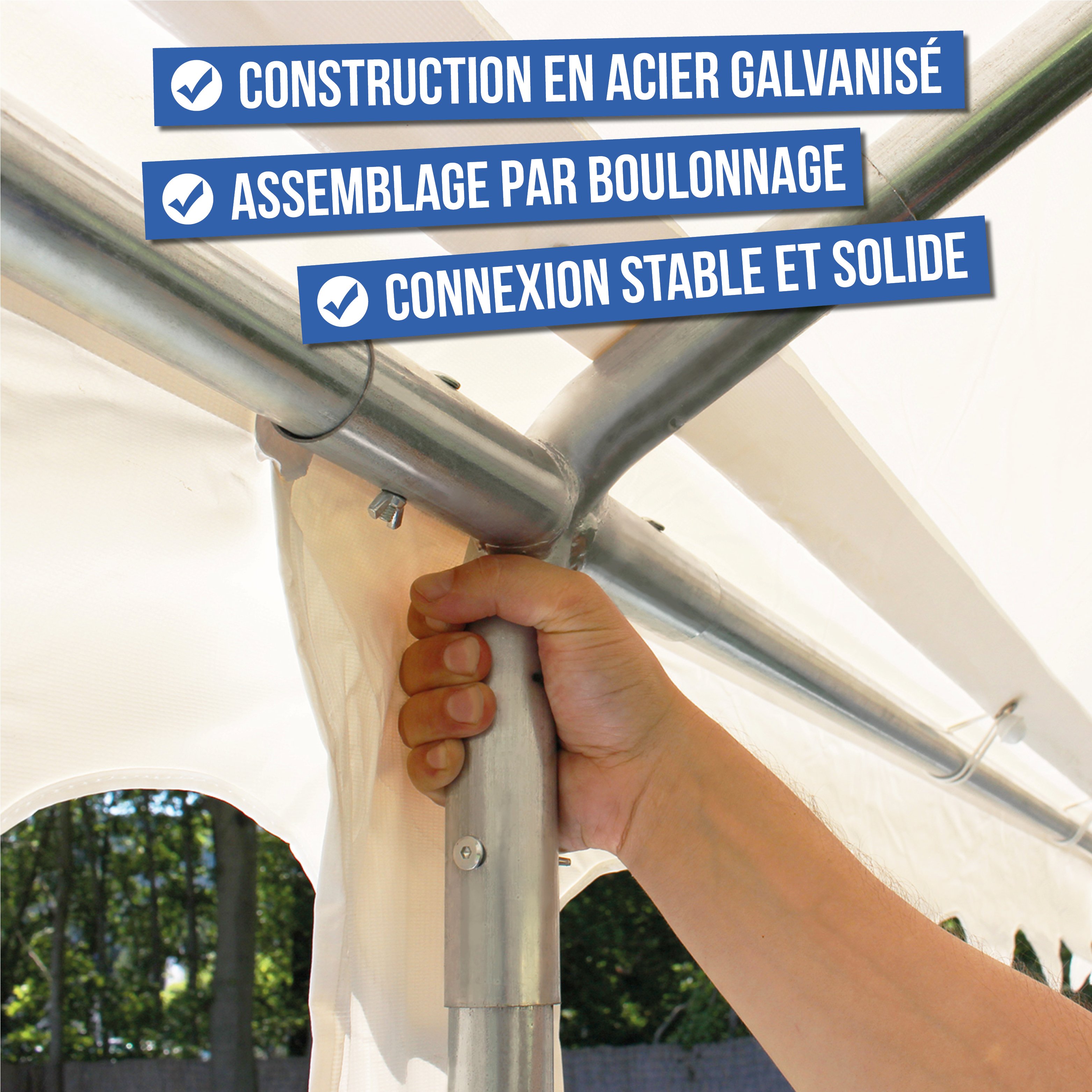 INTENT24 Tente de réception/Barnum 3x5 m ignifugee blanc toile de