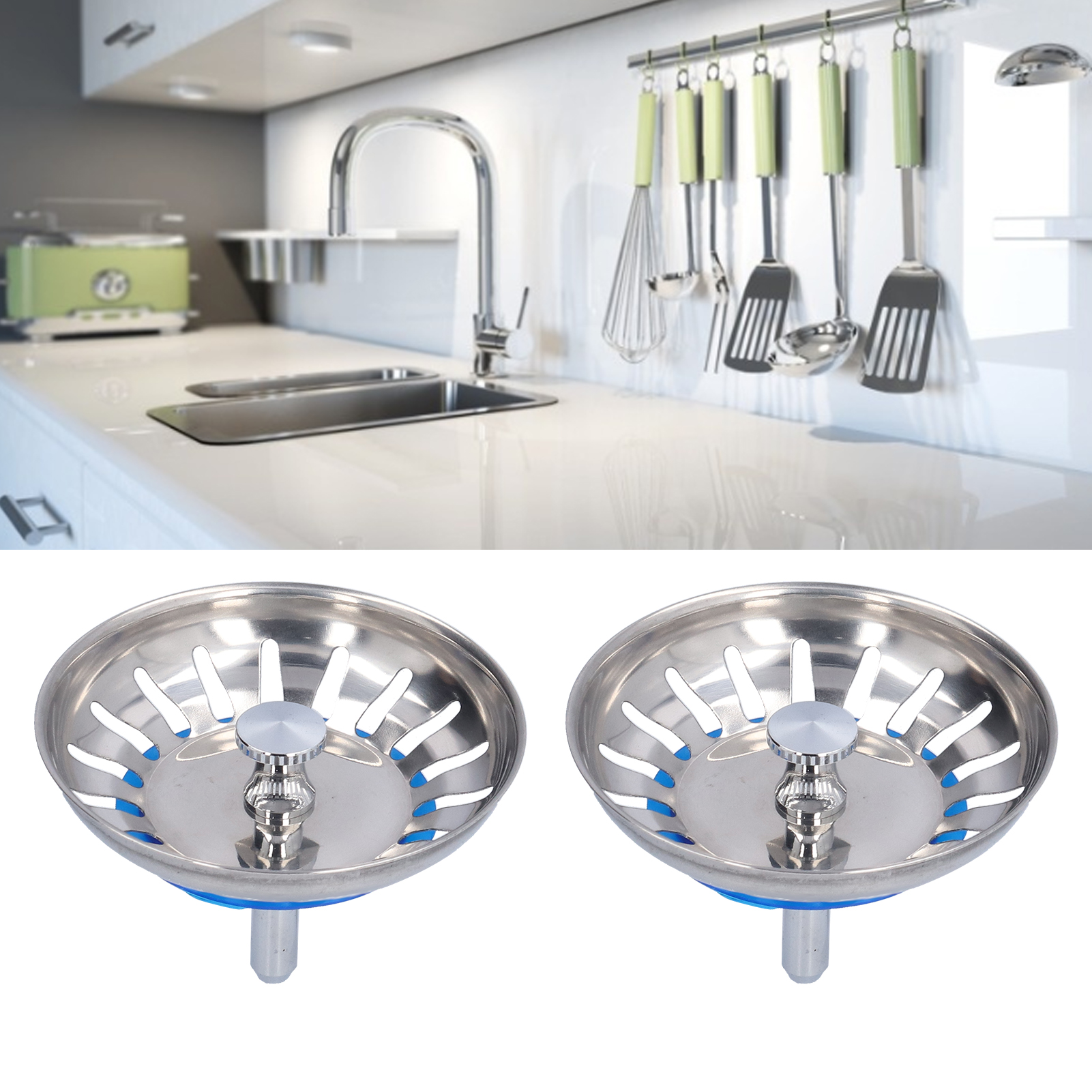 Bouchon D'évier Attrape-cheveux En Acier Inoxydable - Filtre Anti-colmatage 8 Cm, Pour Lavabo Cuisine Ou Salle De Bain