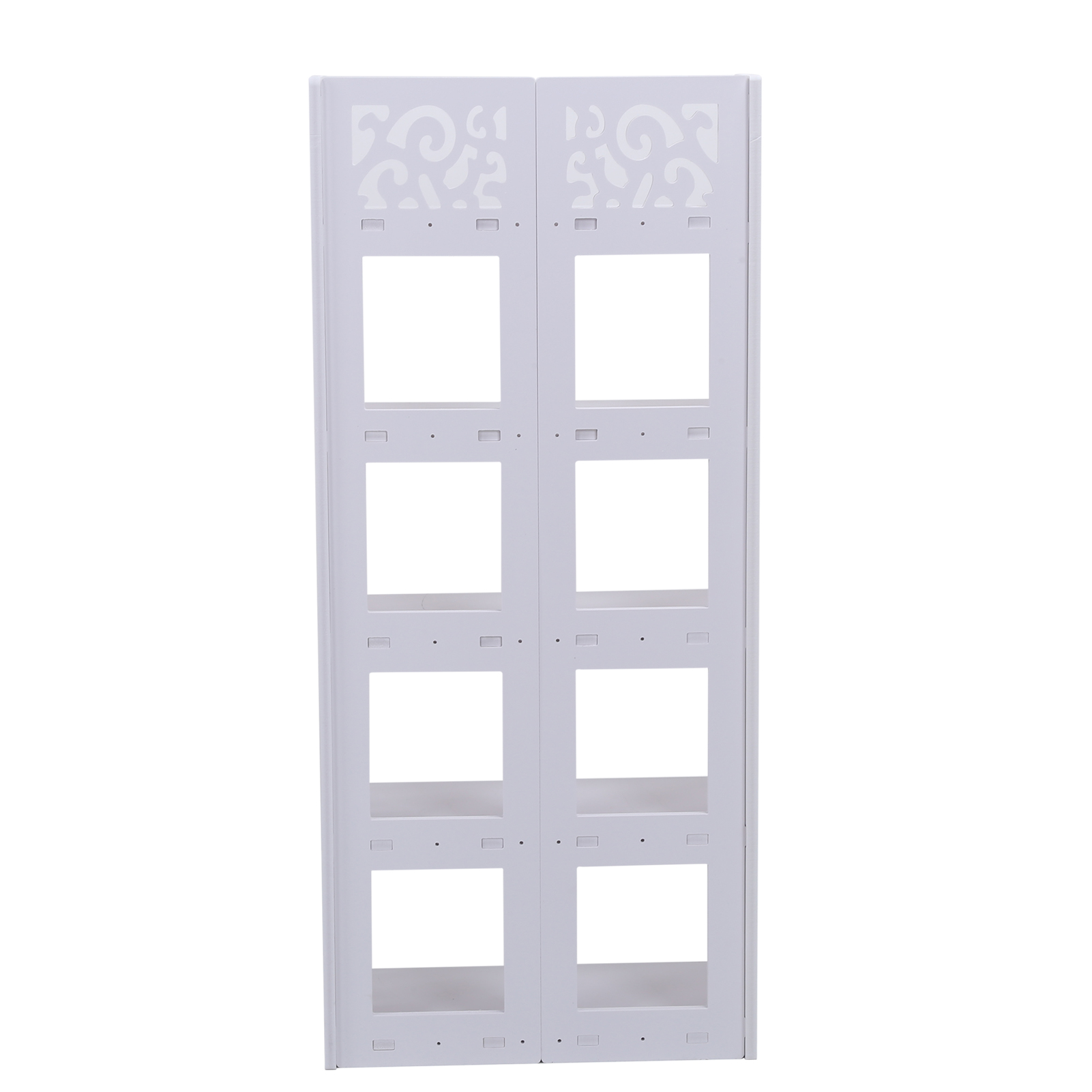 Mophorn Mobiletto angolare da 32, piccolo mobiletto a 3 ripiani con 2 ante in legno e ripiani regolabili, indipendente per soggiorno, cucina, lavanderia, bagno, bianco