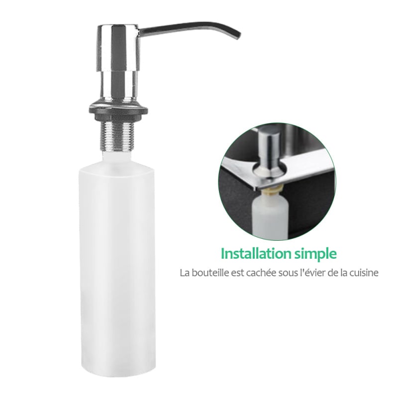 300 Ml Sous L'évier De Cuisine Distributeur De Savon Bouteille De Pompe à Liquide à Main Installation Facile Pour évier De Salle De Bain -Wenko || Grohe || HOMCOM Soldes