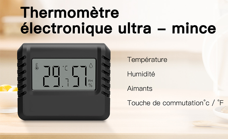 Thermomètre-hygromètre Mural Sans Fil - Lot De 4 - Précision Haute - Pour Serre, Chambre Bébé, Bureau, Garage