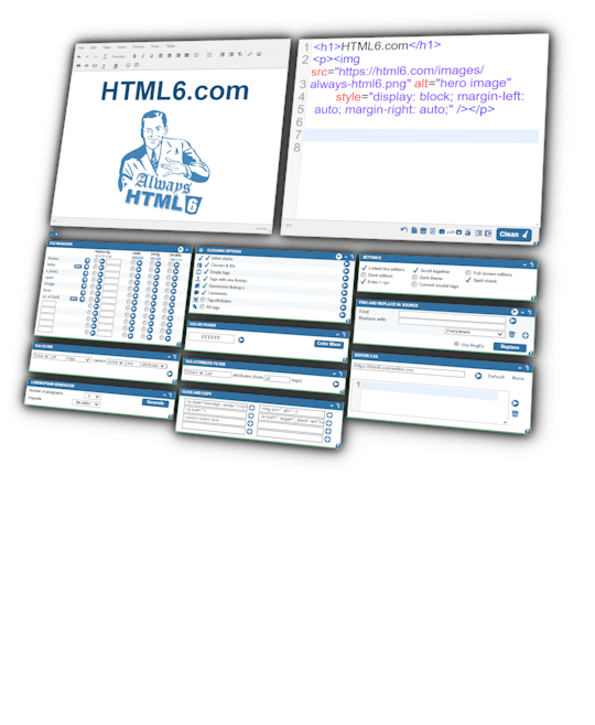 capture d'écran de l'éditeur HTML