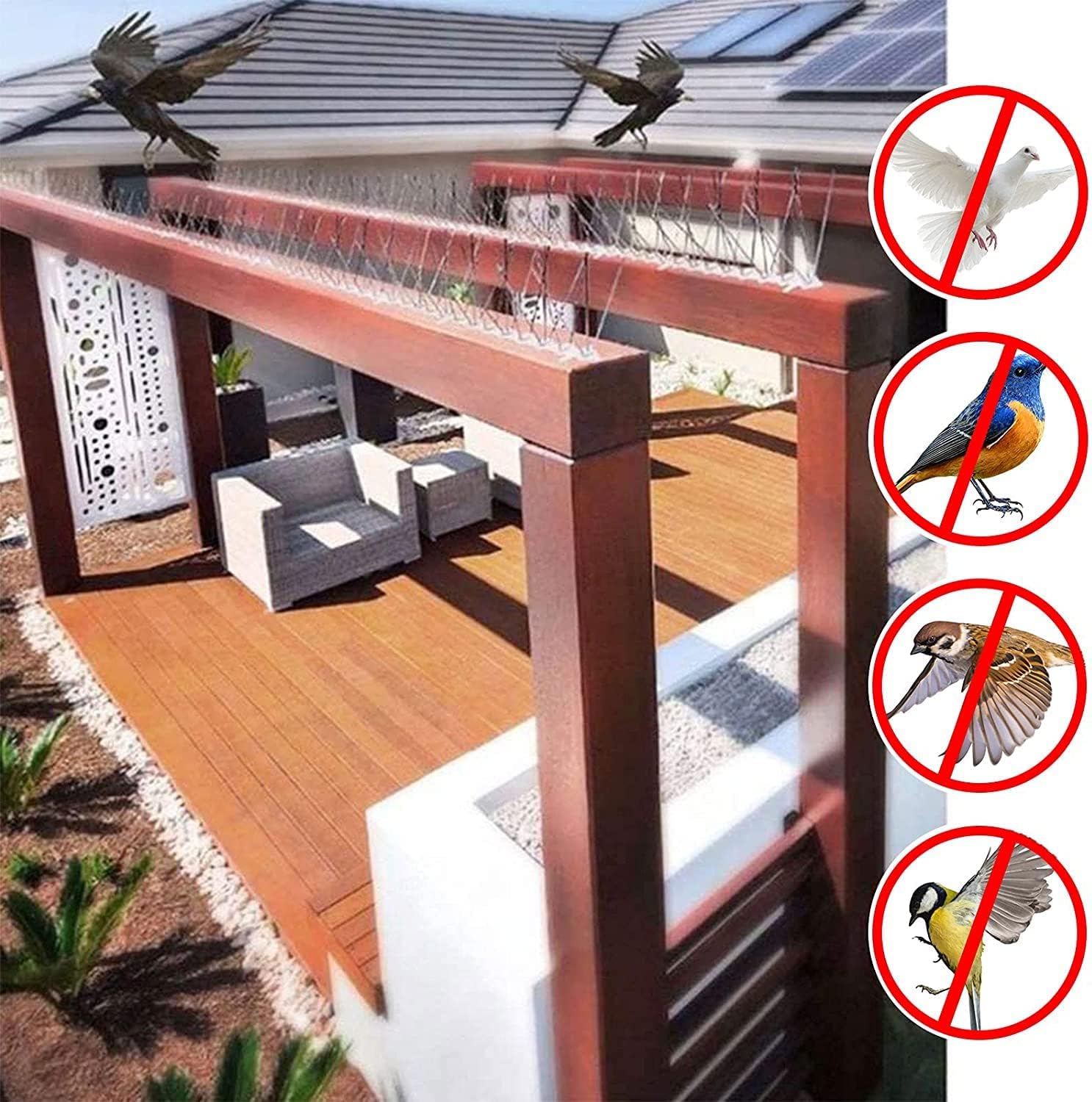 Pics Anti-pigeons Inoxydables - Lot De 3 Bandes De 25 Cm - Pour Balcon, Toit, Gouttière - Respectueux Des Animaux