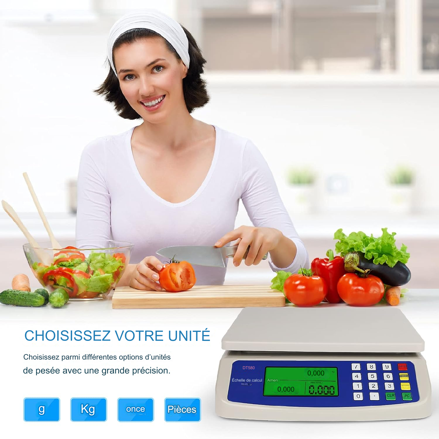 Balance Alimentaire de Cuisine Numérique 3kg. Multifonctionnel