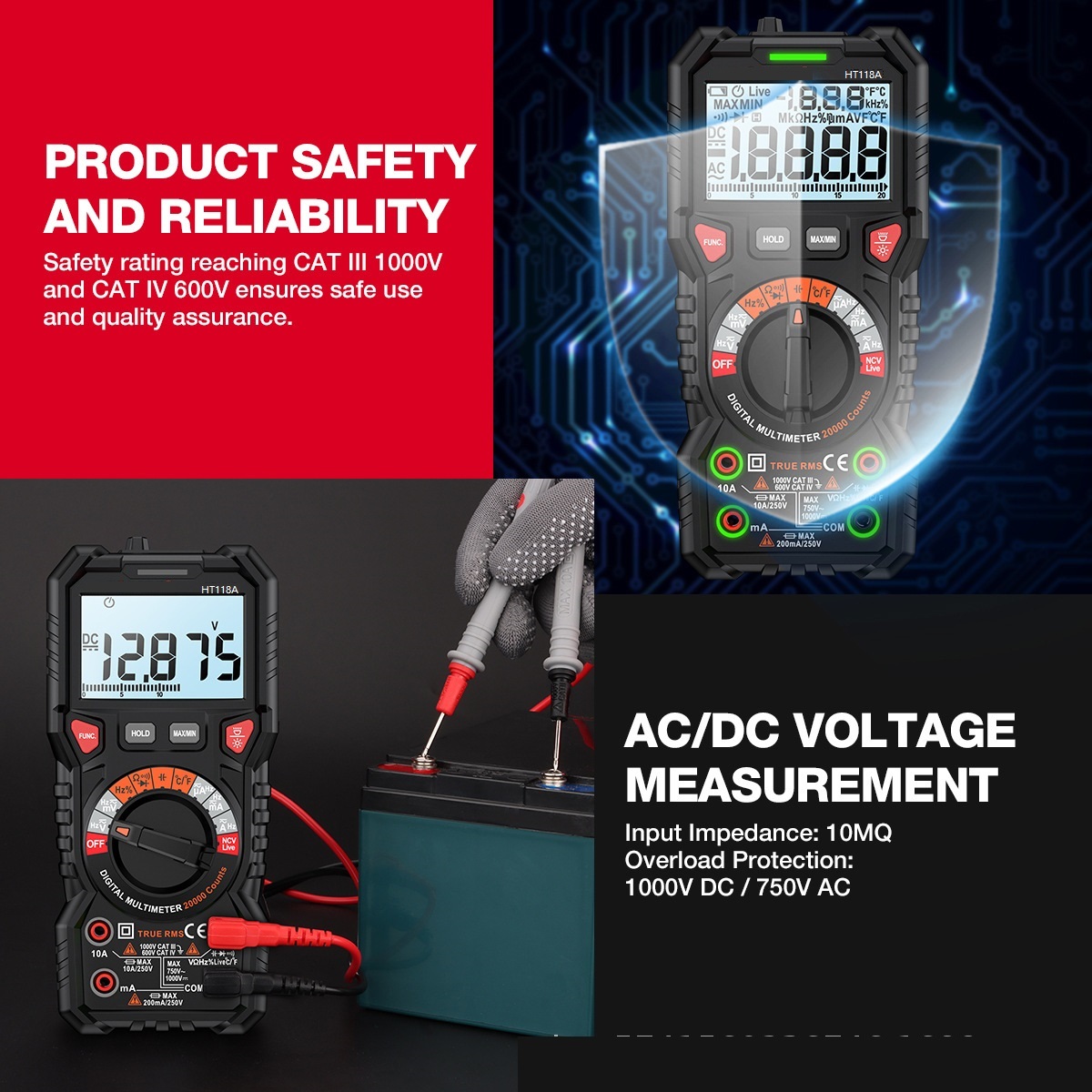 ANENG A3005 Multimetro Digale A Penna Con 4000 Conteggi, Misuratore - Foto 4