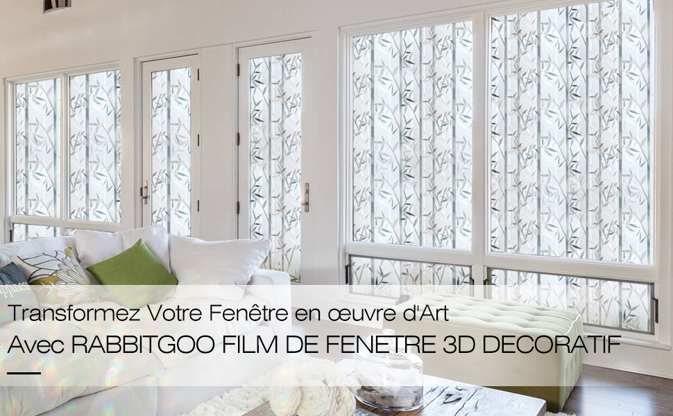 Film Fenêtre Film Occultant pour Fenêtre Electrostatique Film Adhésif Décoratif Pour Vitrage