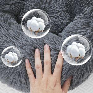 Couchage Chat Panier pour chat/chien Rond en Peluche pour et Confortable-Gris Foncé