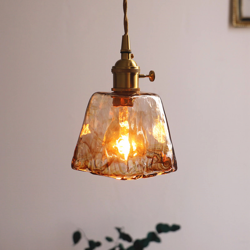 home lighting Indoor e27 amber glass  pendant lamp vintage style glass lamp