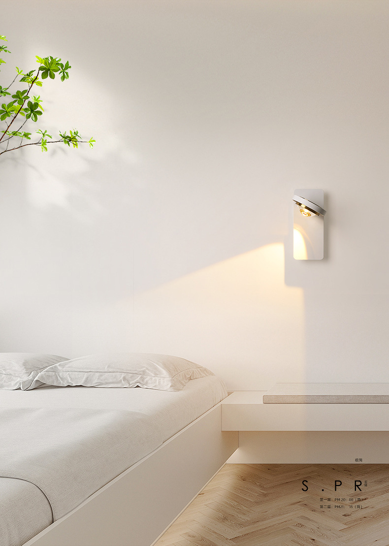 Cream Wind Wall Lamp Scandinavian Bedroom Bedside Lamp Hallway Aisle Wall Light Full Spectrum Eye Protection Wall Sconce