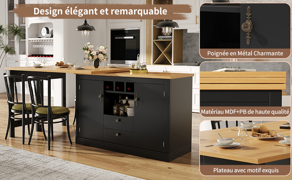 Table bar sideboard espace de rangement généreux
