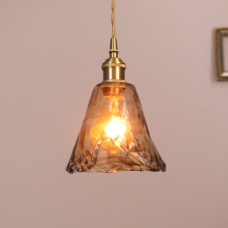 home lighting Indoor e27 amber glass  pendant lamp vintage style glass lamp